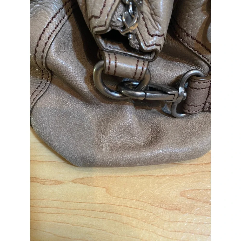 Fossil Long Live Vintage Taupe Leather Satchel Crossbody Bag ZB5311